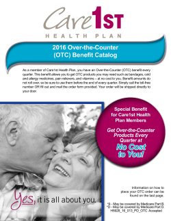 2016 Over-the-Counter (OTC) Benefit Catalog