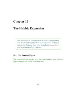 Chapter 16 The Hubble Expansion