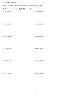 Least common multiple of three numbers up to 100