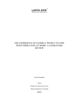 the experience of elderly people to cope with their lives at home