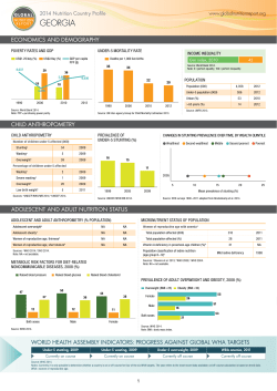 2014 Nutrition Country Profile: Georgia
