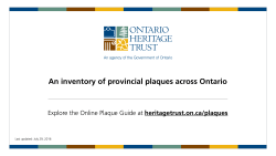 An inventory of provincial plaques across Ontario