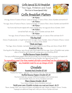 Breakfast - Bradys Run Grille