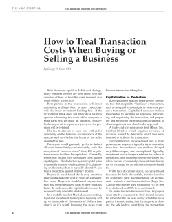 How to Treat Transaction Costs When Buying or Selling a Business