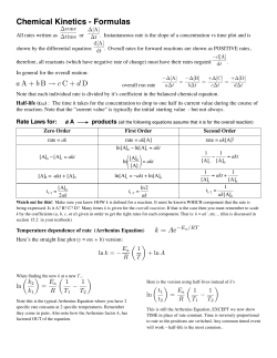 Kinetics formulas copy