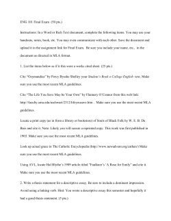 ENG 101 Final Exam updated Fal 2015