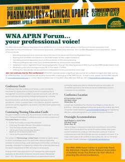 2017 conference brochure - Wisconsin Nurses Association