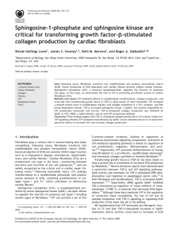 Sphingosine-1-phosphate and sphingosine kinase are critical for
