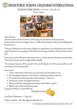 HOLIDAY HOME WORK : 2015-2016 Class : IX