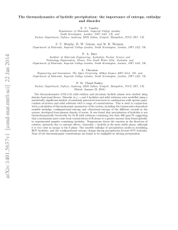The thermodynamics of hydride precipitation: the importance of