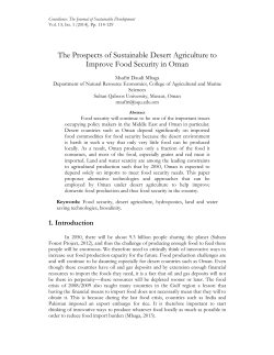 The Prospects of Sustainable Desert Agriculture to Improve Food
