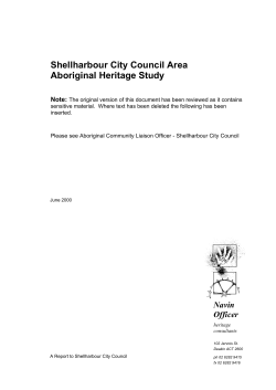 Shellharbour City Council Area Aboriginal Heritage Study