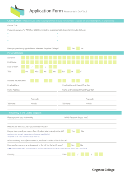 Application Form - Kingston College