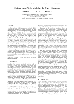 Pattern-based Topic Modelling for Query Expansion