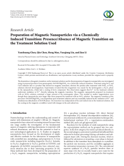 Preparation of Magnetic Nanoparticles via a Chemically Induced