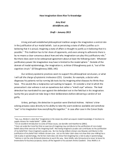 How Imagination Gives Rise To Knowledge Amy Kind akind@cmc