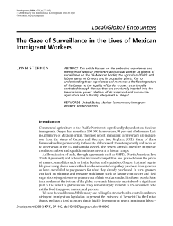 The Gaze of Surveillance in the Lives of Mexican Immigrant Workers