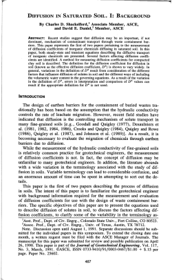 DIFFUSION IN SATURATED SOIL. I: BACKGROUND The design of