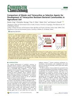 Comparison of Metals and Tetracycline as Selective Agents for