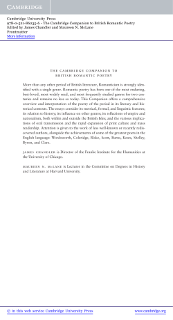 the cambridge companion to british romantic poetry