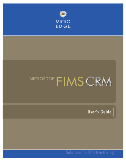 FIMS CRM 2.1 Users Guide