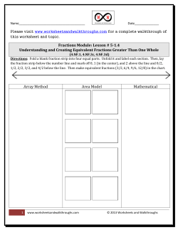 Fractions Module: Lesson # 5-1.4 Understanding and Creating
