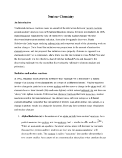 Nuclear Chemistry