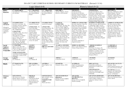 2005-2006 CARY CHRISTIAN SCHOOL CURRICULUM MATERIALS
