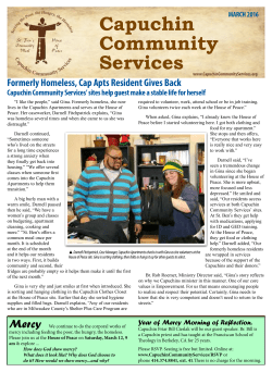 March 2016 Newsletter - Capuchin Community Services