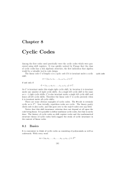 Chapter 8. Cyclic Codes