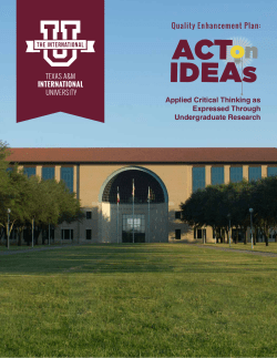 Quality Enhancement Plan: Applied Critical Thinking as Expressed