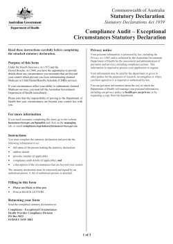 Compliance Audit - Exceptional Circumstances Statutory Declaration