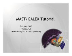 MAST/GALEX Tutorial - MAST.Galex.HomePageMain