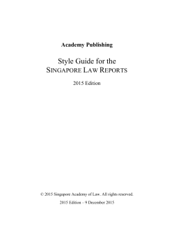 Style Guide for the - Singapore Academy of Law