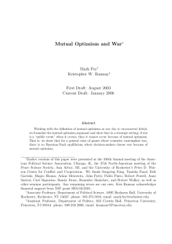 Mutual Optimism and War