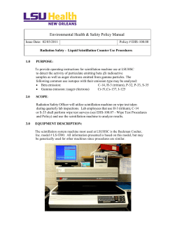 Liquid Scintillation Counter Use