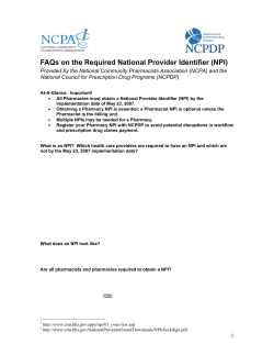 FAQs on the Required National Provider Identifier (NPI)