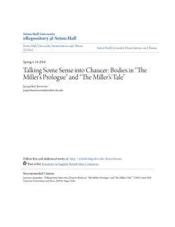 Talking Some Sense into Chaucer: Bodies in &ldquo;The Miller`s Prologue