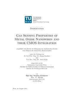 Gas Sensing Properties of Metal Oxide Nanowires and their CMOS