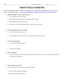 OREGON TRAIL WEBQUEST