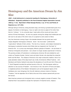 Hemingway and the American Dream by Jim Klee