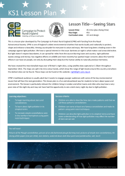 Seeing Stars lesson plan Key Stage 1 - NightBlight