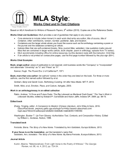 MLA Style - UGA Libraries