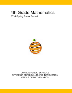 4th Grade Mathematics - Orange Public Schools