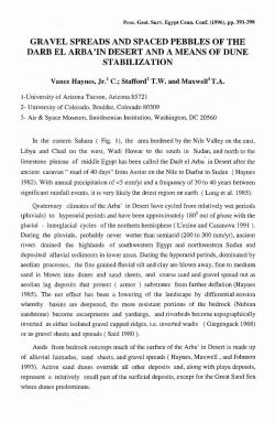 gravel spreads and spaced pebbles of the darb el arb a`in desert