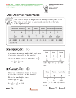 Use Decimal Place Value