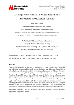 A Comparative Analysis between English and Indonesian