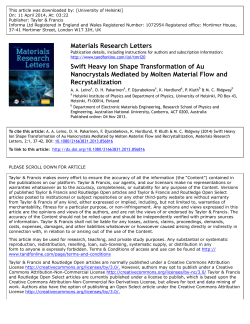 Swift Heavy Ion Shape Transformation of Au Nanocrystals Mediated