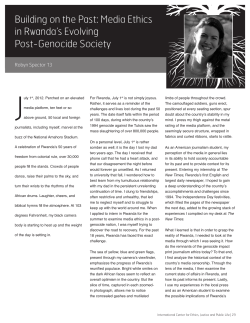 Media Ethics in Rwanda`s Evolving Post