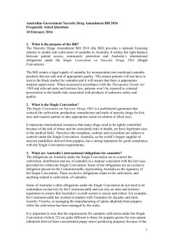 1 Australian Government Narcotic Drug Amendment Bill 2016